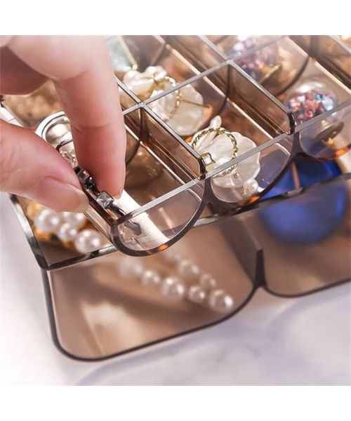 Acrylic Accessories Box Organizer for Women - Clear Gold