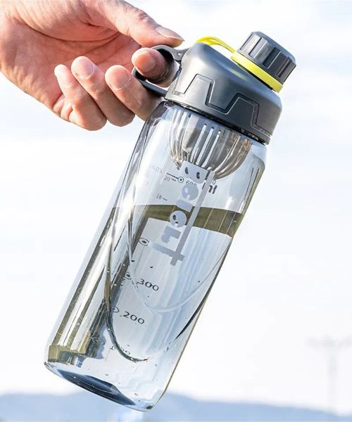 Acrylic Water Bottle With Filter 750 Ml - Black