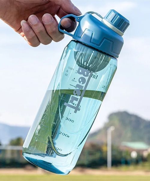 Acrylic Water Bottle With Filter 750 Ml - Blue