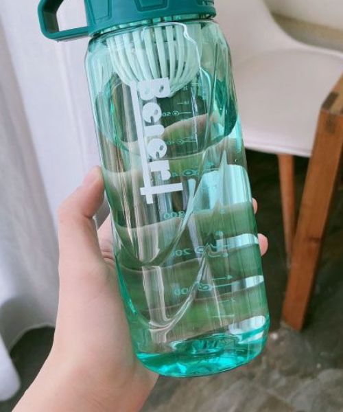 Acrylic Water Bottle With Filter 750 Ml - Green