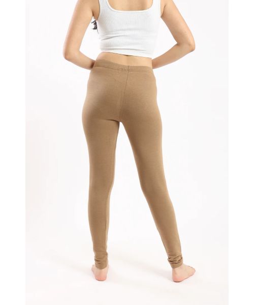 Carina Solid Slim Fit Legging Pants For Women - Beige