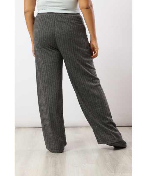 Cloth trousers with a ribbed texture - dark grey