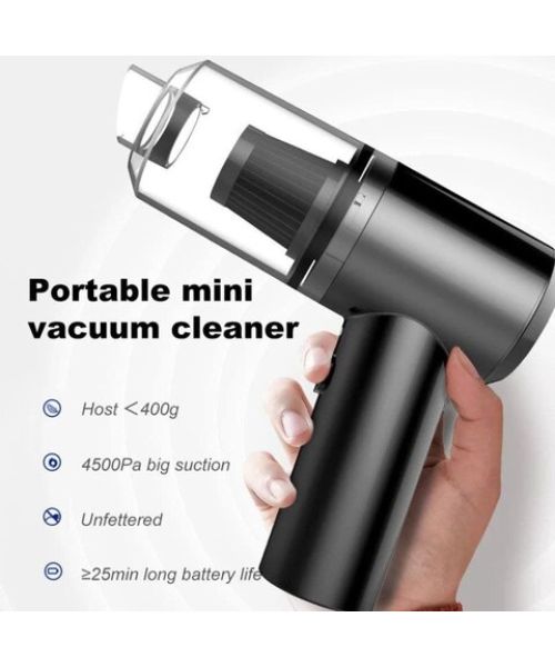 Mini Portable Rechargeable vacuum cleaner 120 watt  - Black
