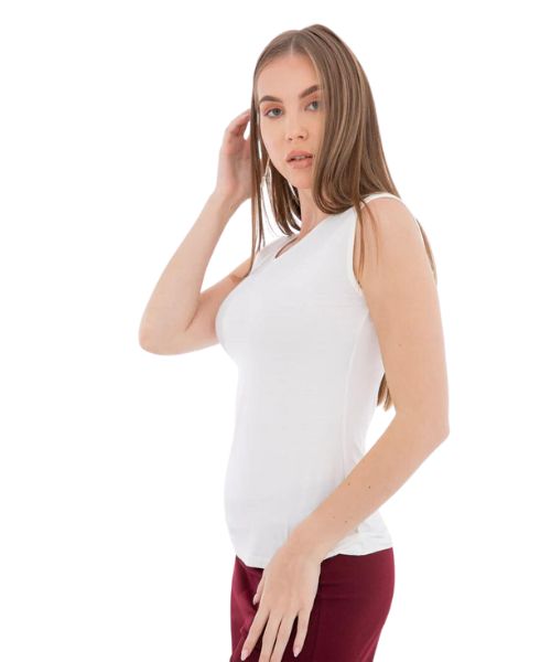 Mesery Set of 2 Pieces Round Neck Sleeveless Basic Slim Under