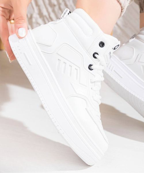 Nike Jordan 1 High Neck Synthetic Sneaker - White and Black
