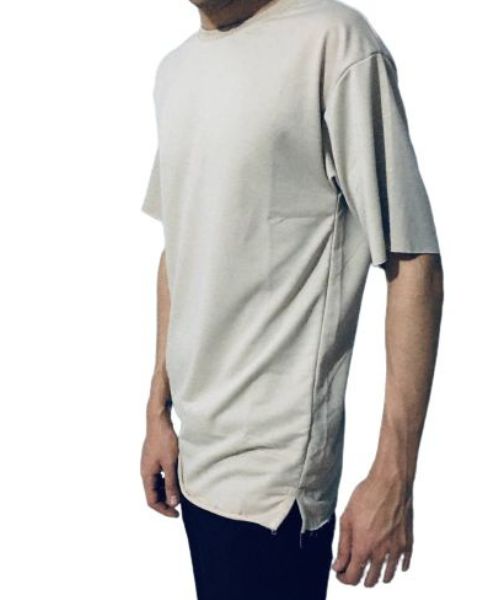 Solid T-Shirt Short Sleeve Round Neck For Men - Beige
