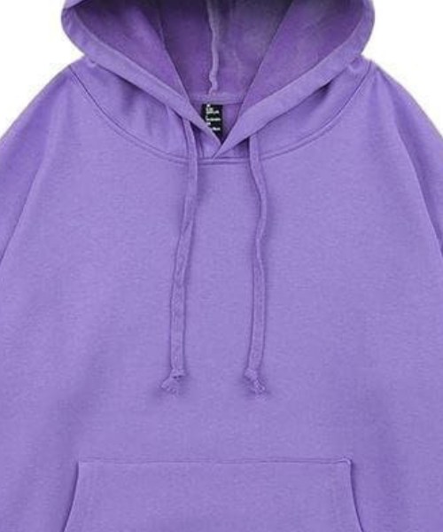 Solid Hoodie With Pockets Full Sleeve For Men - Purple