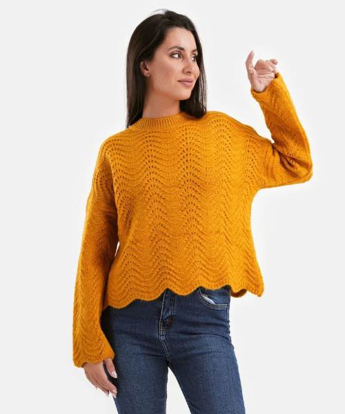 Dark top yellow sweater