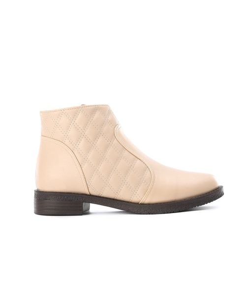 XO Style Solid Half Boot Faux Leather For Women - Beige