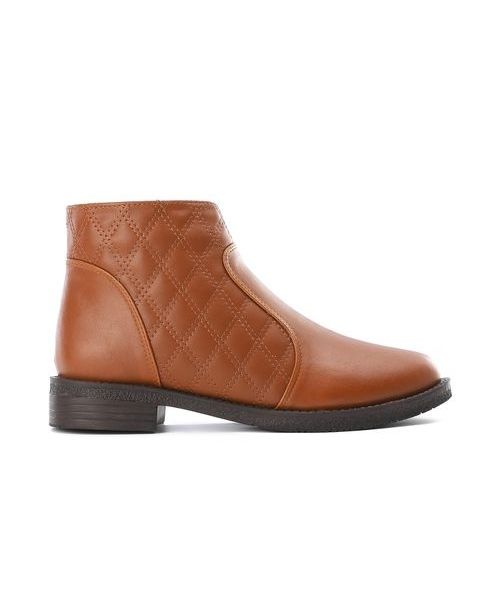 XO Style Solid Half Boot Faux Leather For Women - Havana