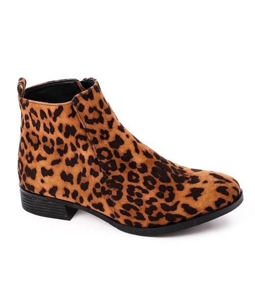 XO Style Tiger Printed Half Boot Shamoa For Women - Brown Beige