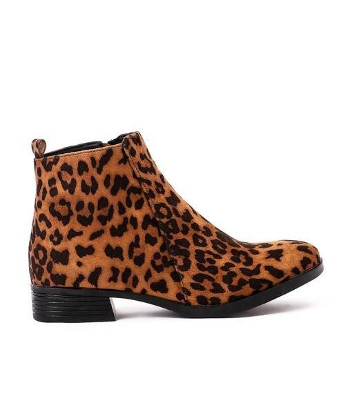 XO Style Tiger Printed Half Boot Shamoa For Women - Brown Beige