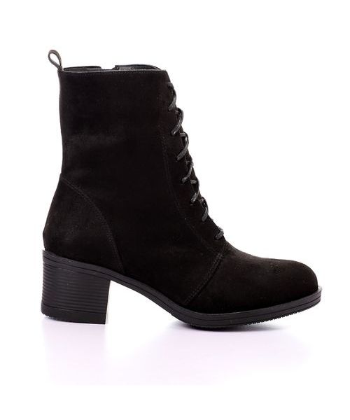 XO Style Solid Half Boot Shamoa With Lace Up For Women - Black