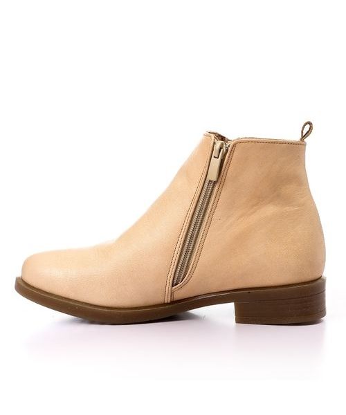 XO Style Solid Half Boot Faux Leather For Women - Beige