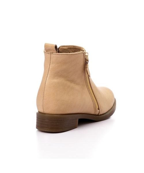 XO Style Solid Half Boot Faux Leather For Women - Beige