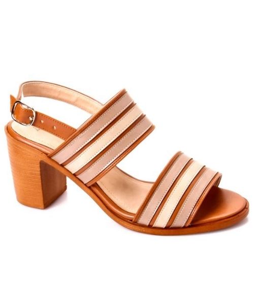 XO Style Faux Leather Heel Sandal For Women - Havana