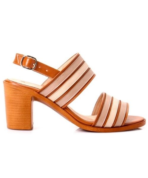 XO Style Faux Leather Heel Sandal For Women - Havana