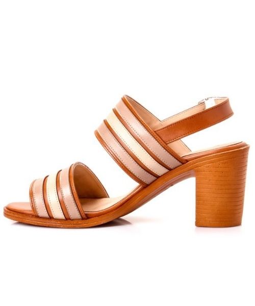 XO Style Faux Leather Heel Sandal For Women - Havana