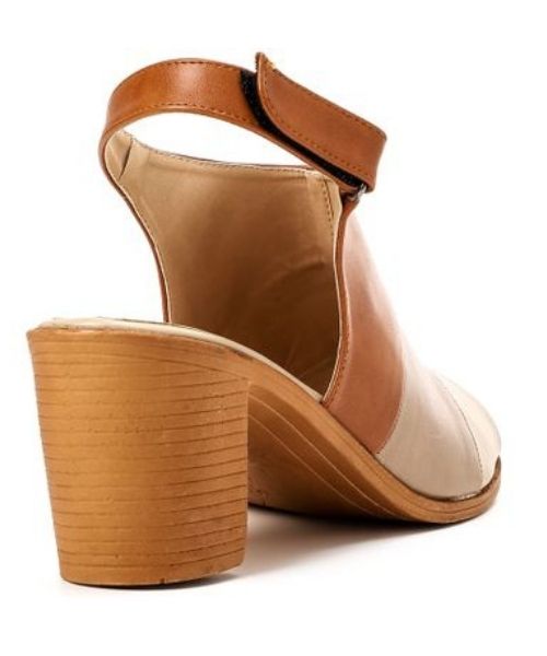 XO Style Faux Leather Heel Sandal For Women - Havana