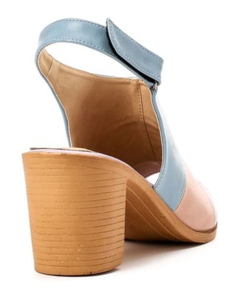 XO Style Faux Leather Heel Sandal For Women - Light Blue