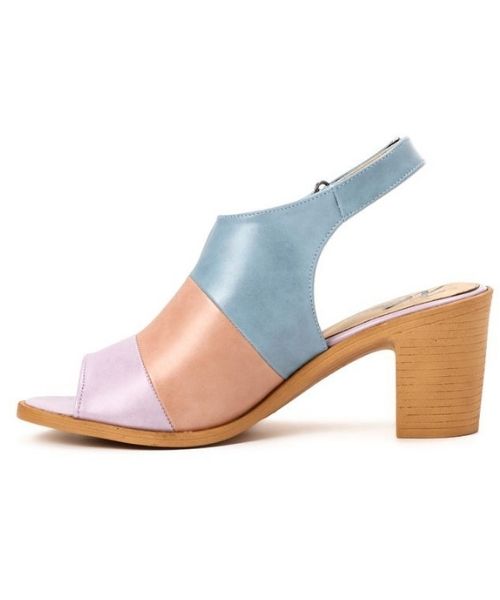 XO Style Faux Leather Heel Sandal For Women - Light Blue