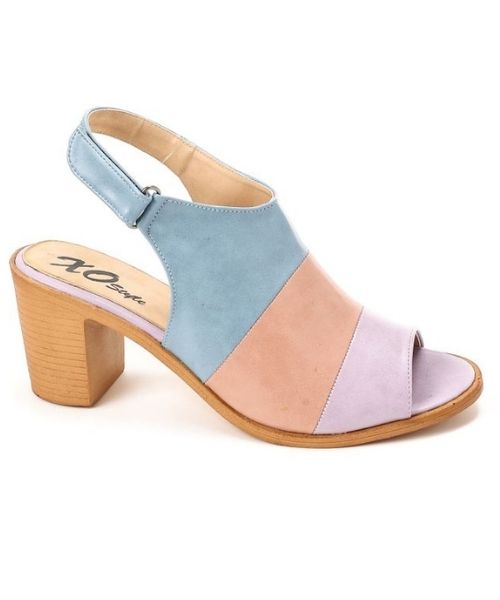 XO Style Faux Leather Heel Sandal For Women - Light Blue