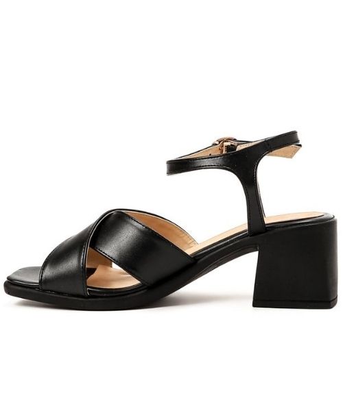 XO Style Faux Leather Heel Sandal For Women - Black