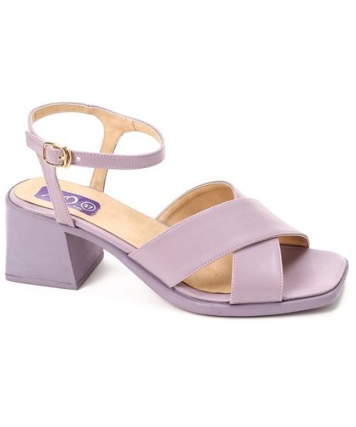 XO Style Faux Leather Heel Sandal For Women - Light Purple