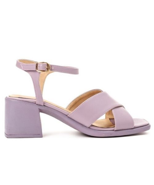 XO Style Faux Leather Heel Sandal For Women - Light Purple