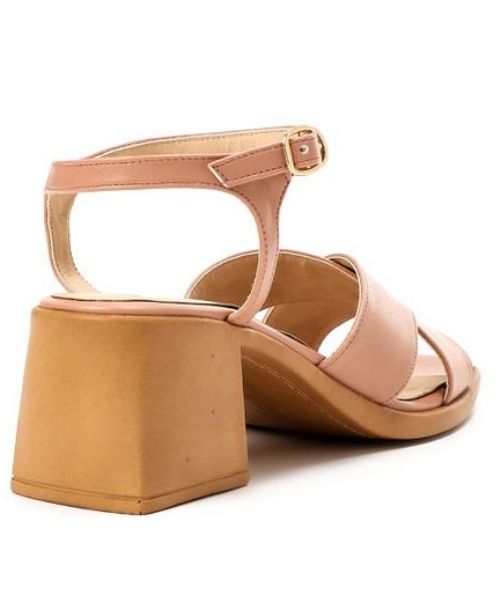 XO Style Faux Leather Heel Sandal For Women - Rose