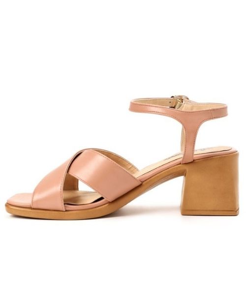 XO Style Faux Leather Heel Sandal For Women - Rose