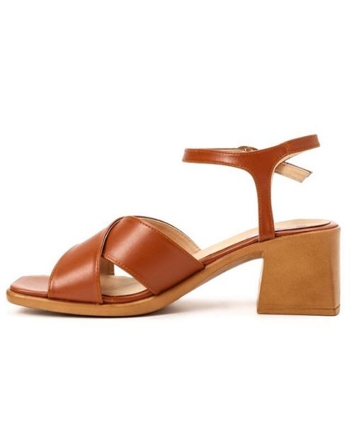 XO Style Faux Leather Heel Sandal For Women - Havana