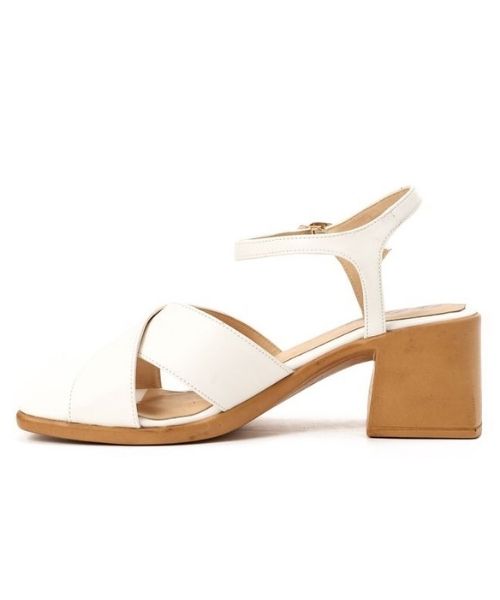 XO Style Faux Leather Heel Sandal For Women - White