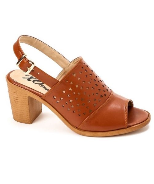 XO Style Faux Leather Heel Sandal For Women - Havana