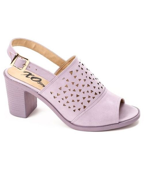 XO Style Faux Leather Heel Sandal For Women - Light Purple