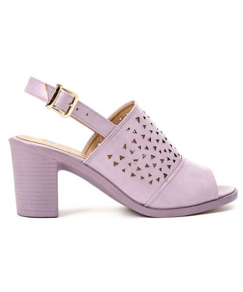 XO Style Faux Leather Heel Sandal For Women - Light Purple