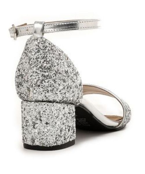 XO Style Faux Leather Heel Sandal For Women - Silver