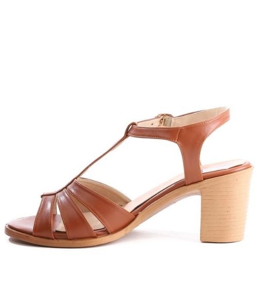 XO Style Faux Leather Heel Sandal For Women - Havana