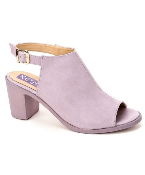 XO Style Faux Leather Heel Sandal For Women - Light Purple