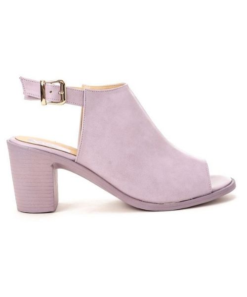 XO Style Faux Leather Heel Sandal For Women - Light Purple