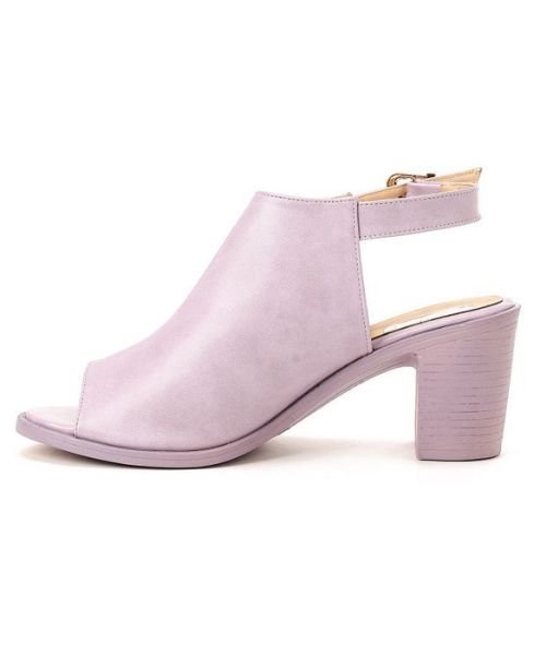 XO Style Faux Leather Heel Sandal For Women - Light Purple