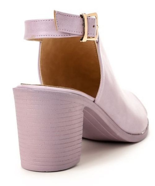 XO Style Faux Leather Heel Sandal For Women - Light Purple