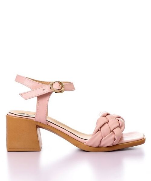 XO Style Faux Leather Heel Sandal For Women - Rose