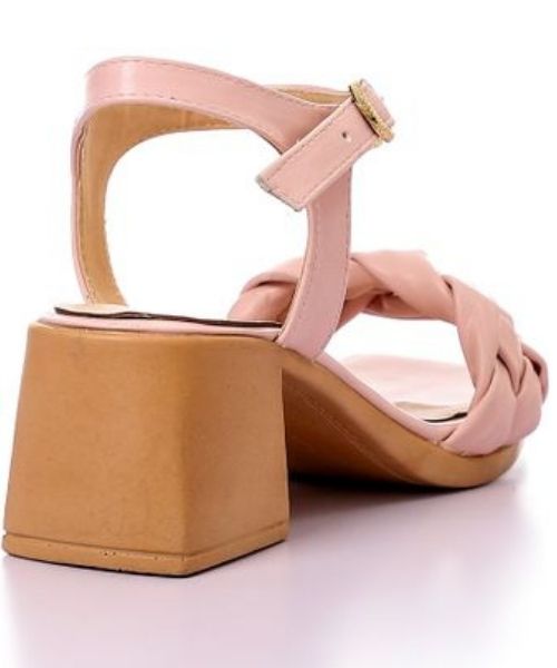 XO Style Faux Leather Heel Sandal For Women - Rose