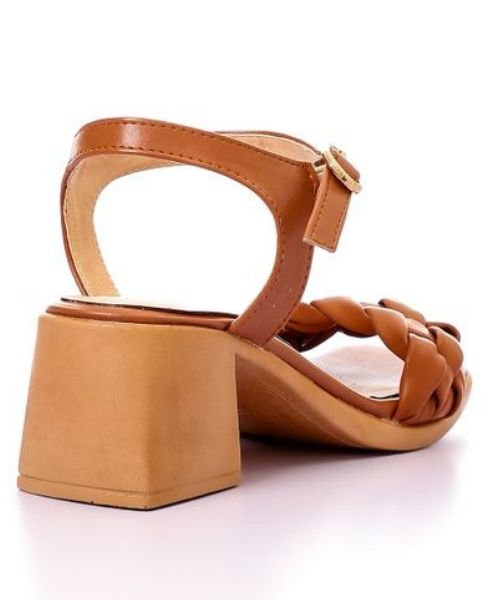 XO Style Faux Leather Heel Sandal For Women - Havana