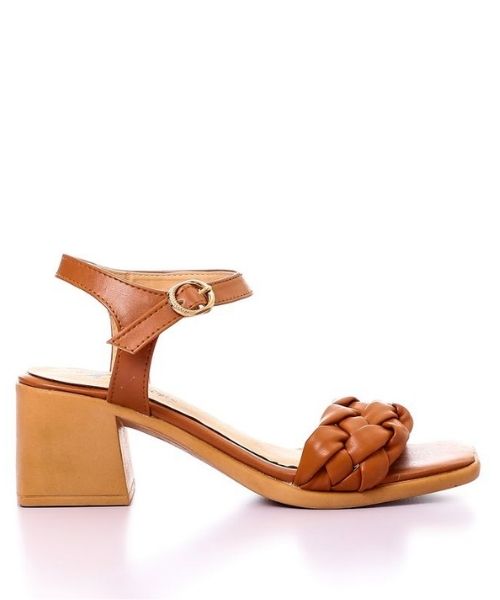 XO Style Faux Leather Heel Sandal For Women - Havana