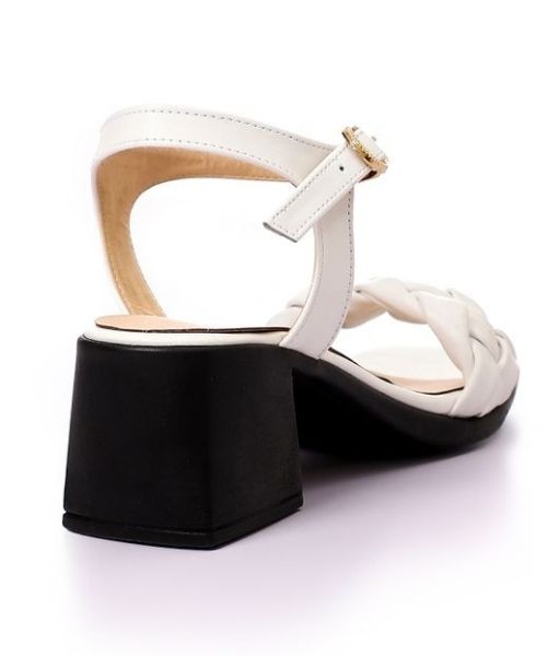 XO Style Faux Leather Heel Sandal For Women - White Black