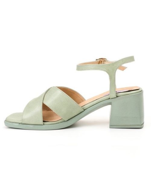 XO Style Faux Leather Heel Sandal For Women - Mint Green