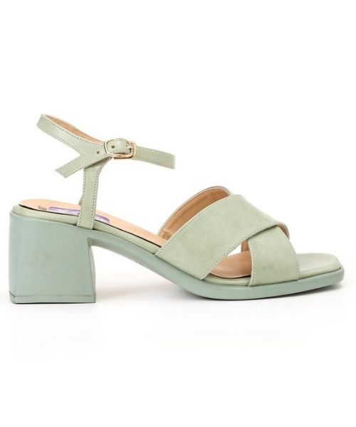 XO Style Faux Leather Heel Sandal For Women - Mint Green