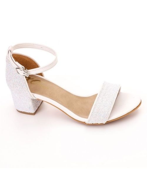 XO Style Faux Leather Heel Sandal For Women - White